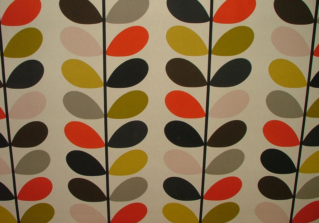 Orla Kiely Cotton Fabric Multi Stem Tomato Curtain Upholstery 12 Metre Length5