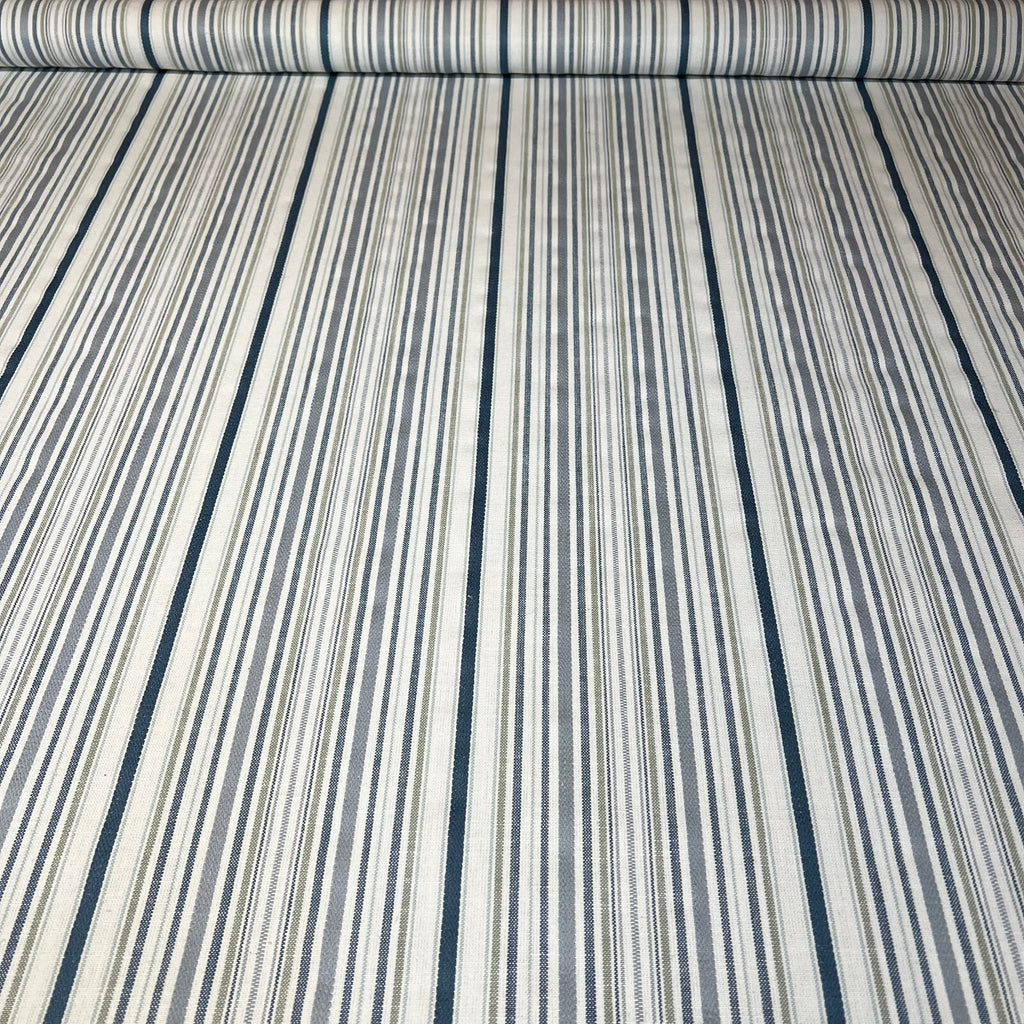1 Metre iLiv Somerville Aqua Woven Stripe Curtain Upholstery Cushion Fabric5