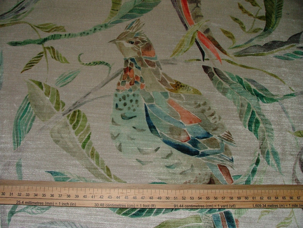Pheasant Velvet Curtain Fabric Upholstery Cushion By VOYAGE MAISON 3 METRES17