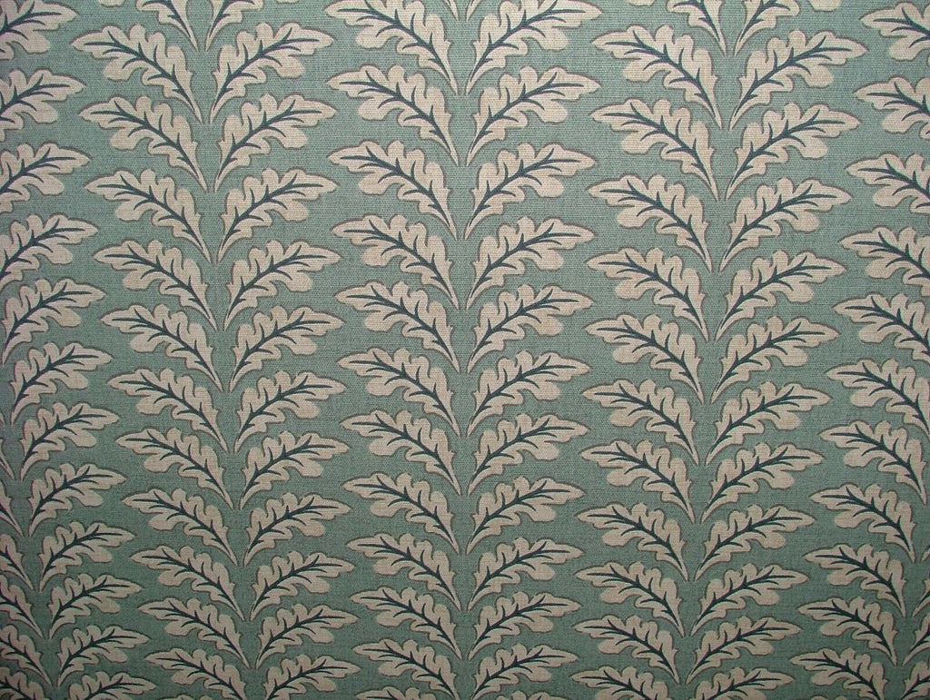 Morris Leaf Glacier Cotton Curtain Upholstery Cushion Roman Blind Fabric