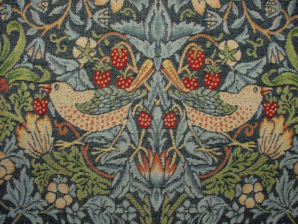 William Morris Strawberry Thief Tapestry Curtain Upholstery Cushion Fabric