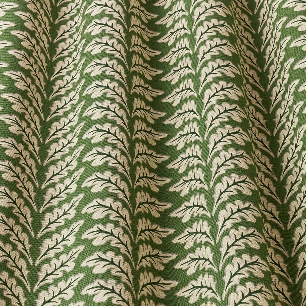 3.8 Metres Morris Leaf Forest Green Cotton Curtain Upholstery Cushion Fabric