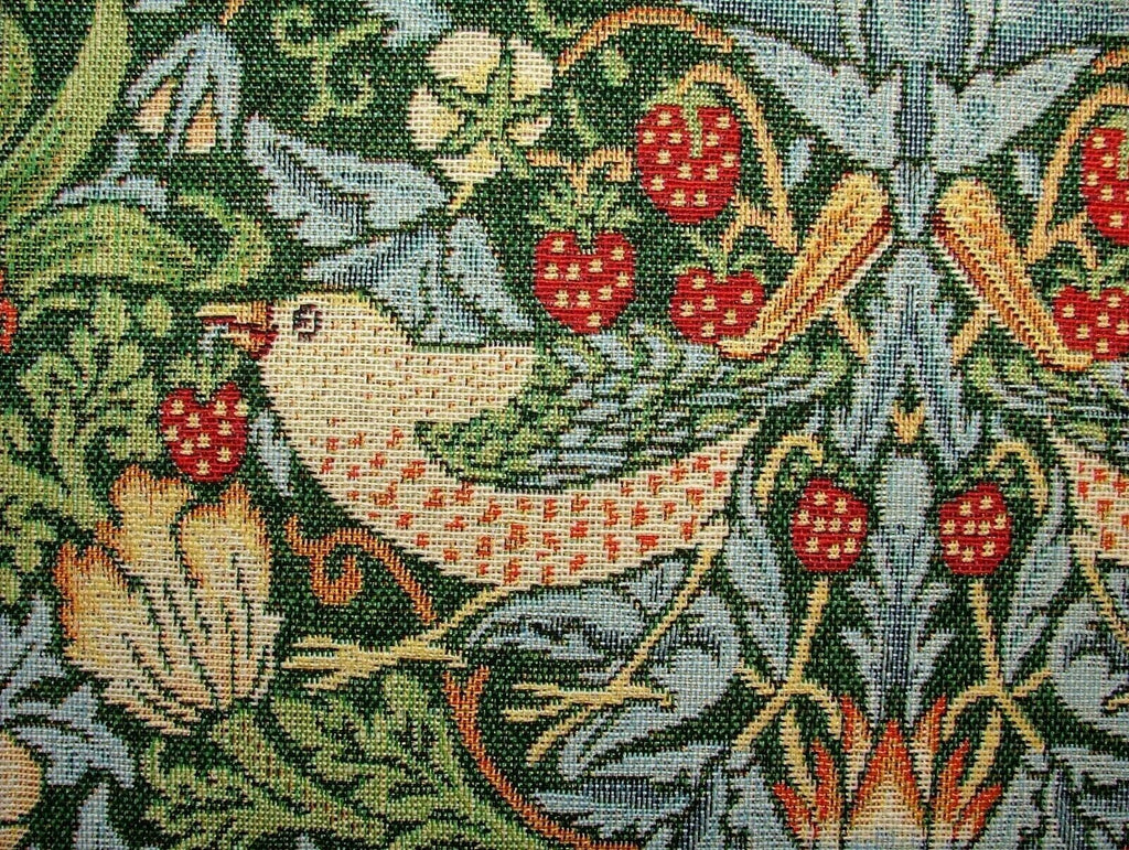 William Morris Strawberry Thief Tapestry Curtain Upholstery Cushion Fabric