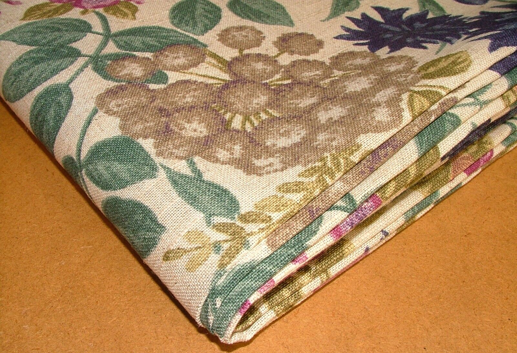 2.4 Metres iLiv Field Flowers Elderberry Linen Mix Fabric Cushion Curtain