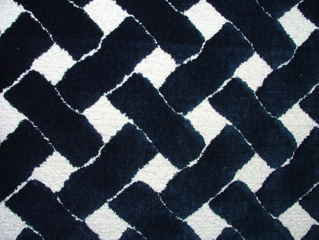 Romo / Zinc Textiles Trellis Ocean Blue Velvet Boucle Fabric Upholstery Cushion