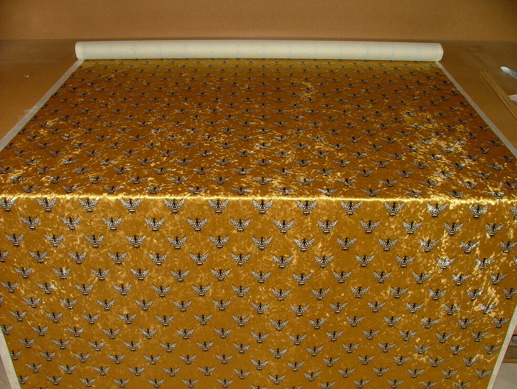 Luxurious Bees Plush Velvet Bee Fabric Curtain Upholstery Cushion Roman Blinds