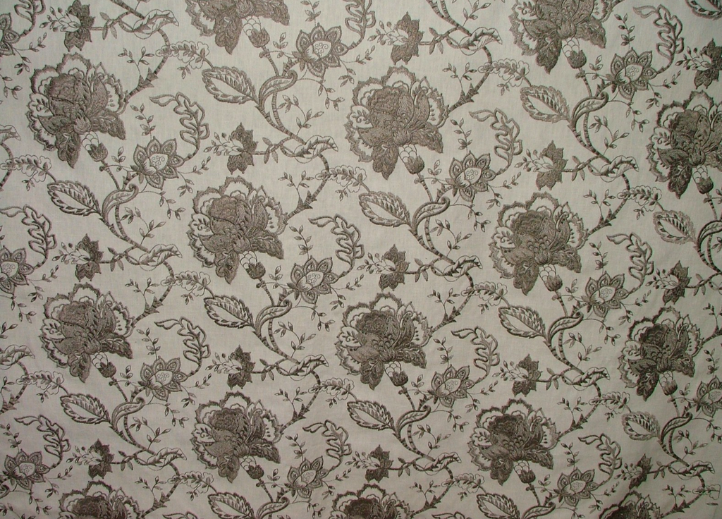 Sandringham Embroidered Curtain Fabric Natural Upholstery  Cushion 6 Metres14