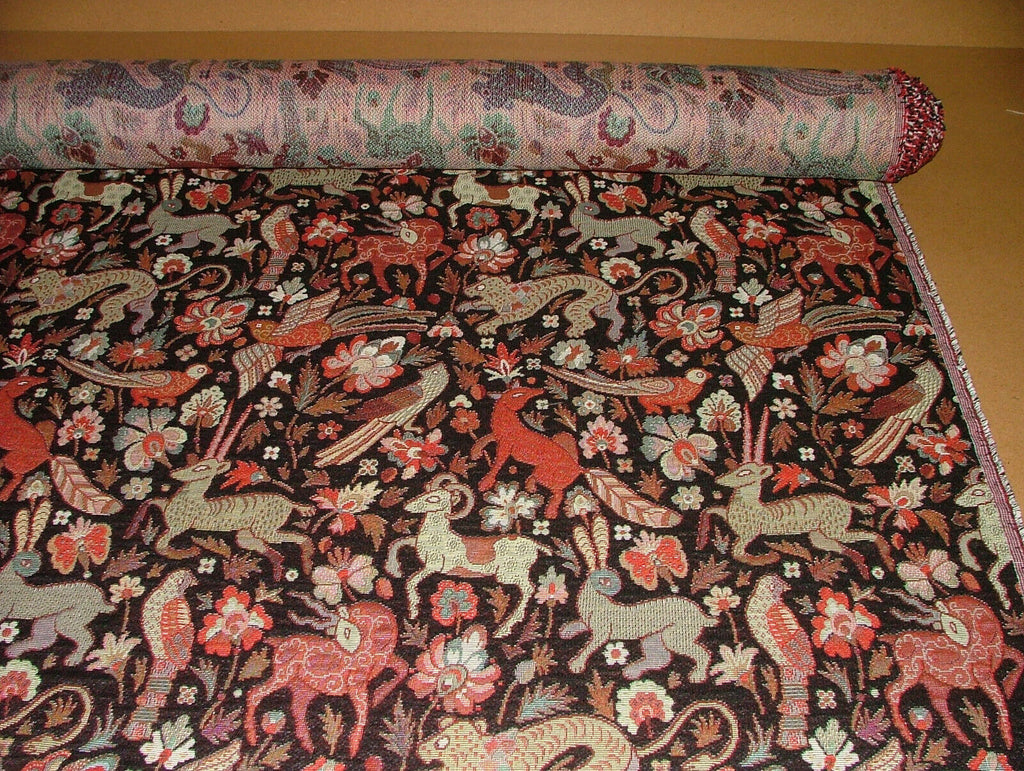 Tudor Forest Tapestry Vintage Fabric - Curtain Upholstery Cushions Table Runner