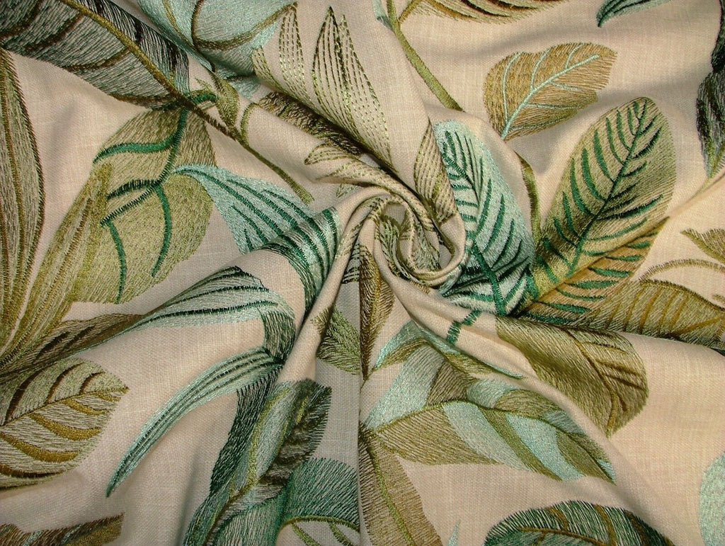 3.4 Metres iLiv Antigua Pistachio Embroidered Fabric Curtain Upholstery Cushion