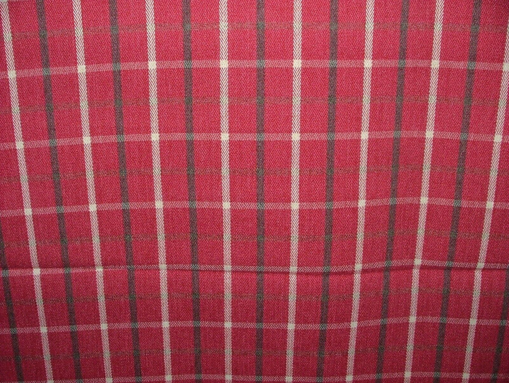 Vintage Pink Herringbone Wool Effect Tartan Upholstery Cushion Curtain Fabric