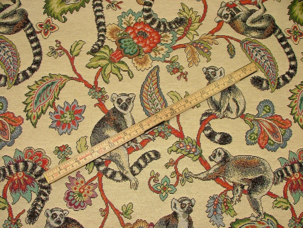 "Animal Tapestry" Designer Fabric Ideal For Upholstery Curtains Cushions Throws