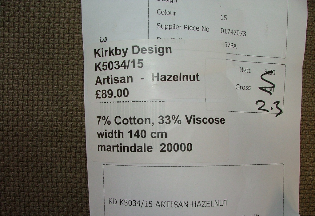 Romo Upholstery Chenille Fabric HAZELNUT Upholstery  RRP £204.70  - 2.3 Metres7