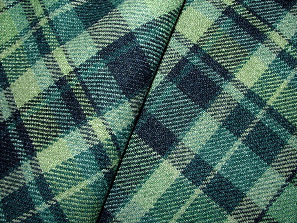 Ocean Highland Wool Blend Tartan Check Upholstery Grade Curtain Cushion Fabric