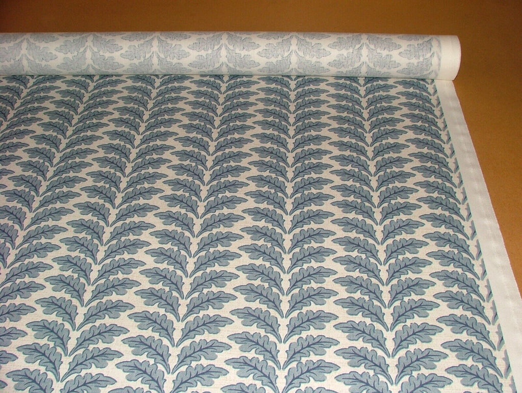 Morris Leaf Delft Blue Cotton Curtain Upholstery Cushion Roman Blind Fabric