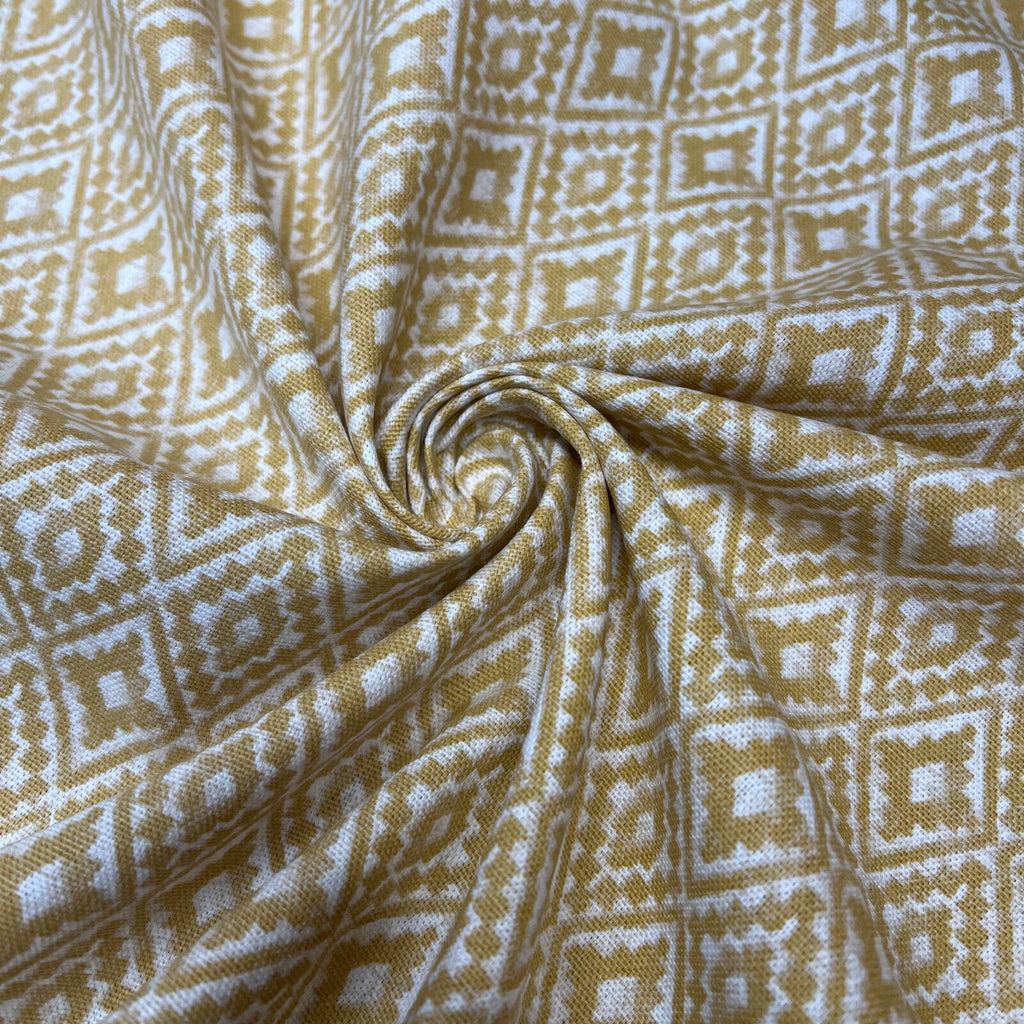 3 Metres iLiv Aztec Ochre 100% Cotton Curtain Upholstery Cushion Blind Fabric