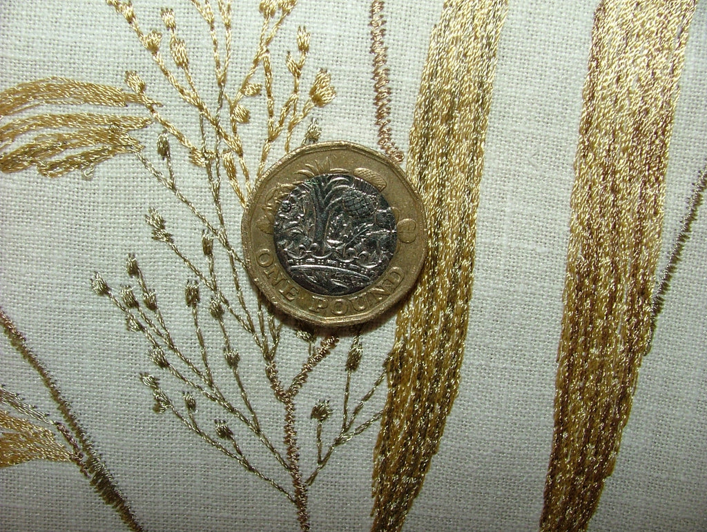 iLiv Embroidered Curtain Fabric 2.4 Metres Betony Rosewood Upholstery Cushion11