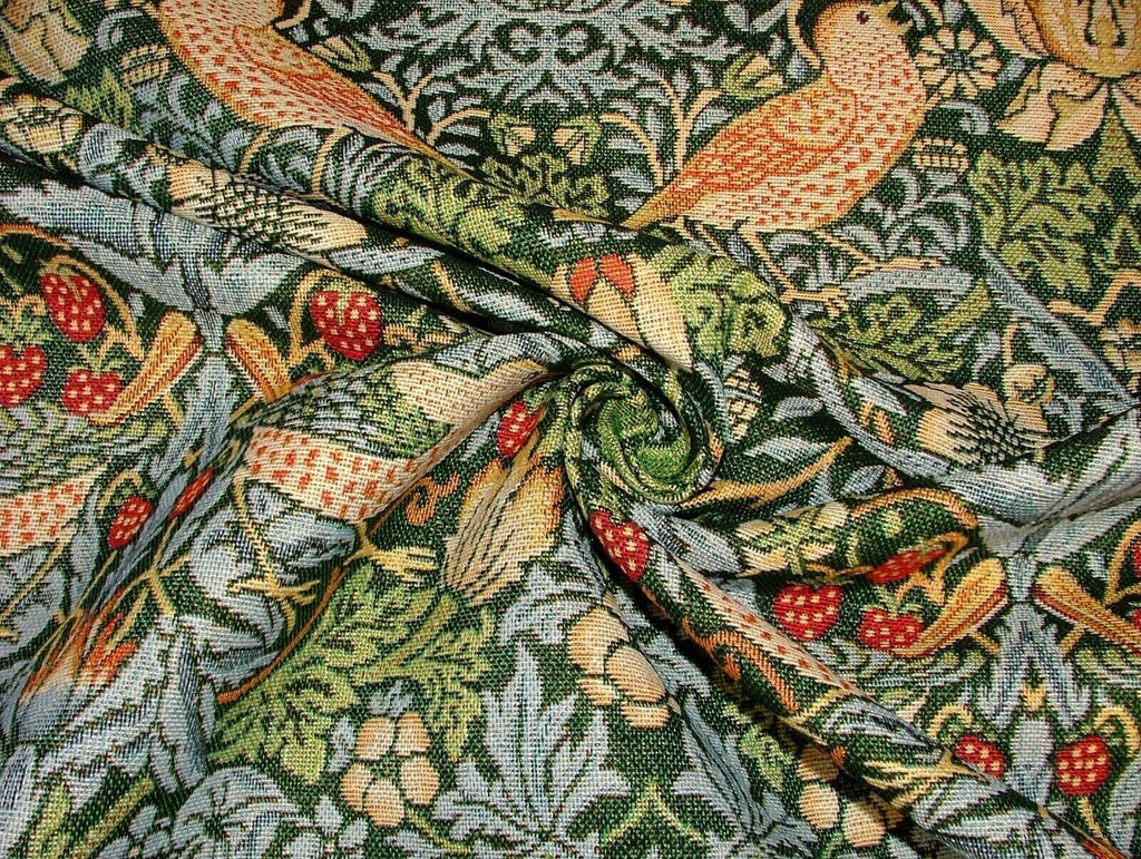 William Morris Strawberry Thief Tapestry Curtain Upholstery Cushion Fabric