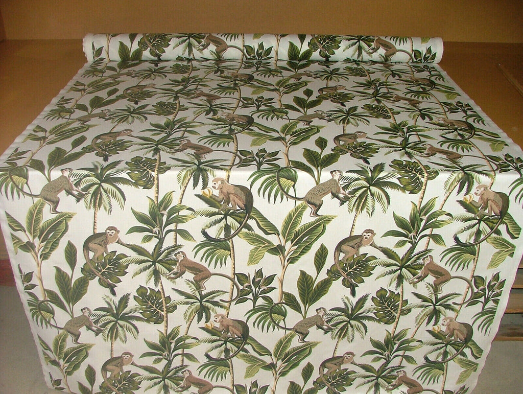 Tropical Monkey Botanical 100% Cotton Curtain Upholstery Cushion Blind Fabric