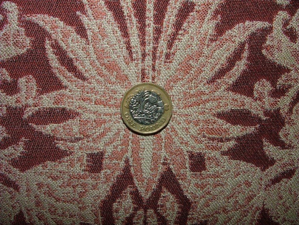 Riverhill Claret Woven Jacquard Fabric Curtain Upholstery Cushion 35 Metres9