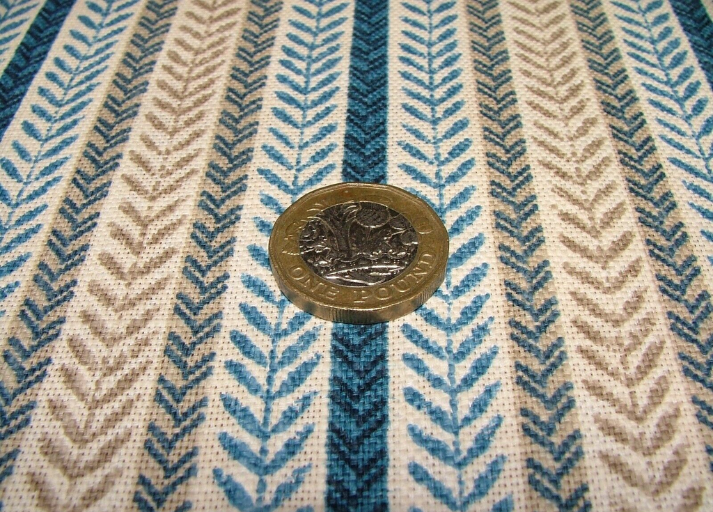 3.4 Metres iLiv Picot Batik Blue Woven Cotton Fabric Cushion Curtain Upholstery