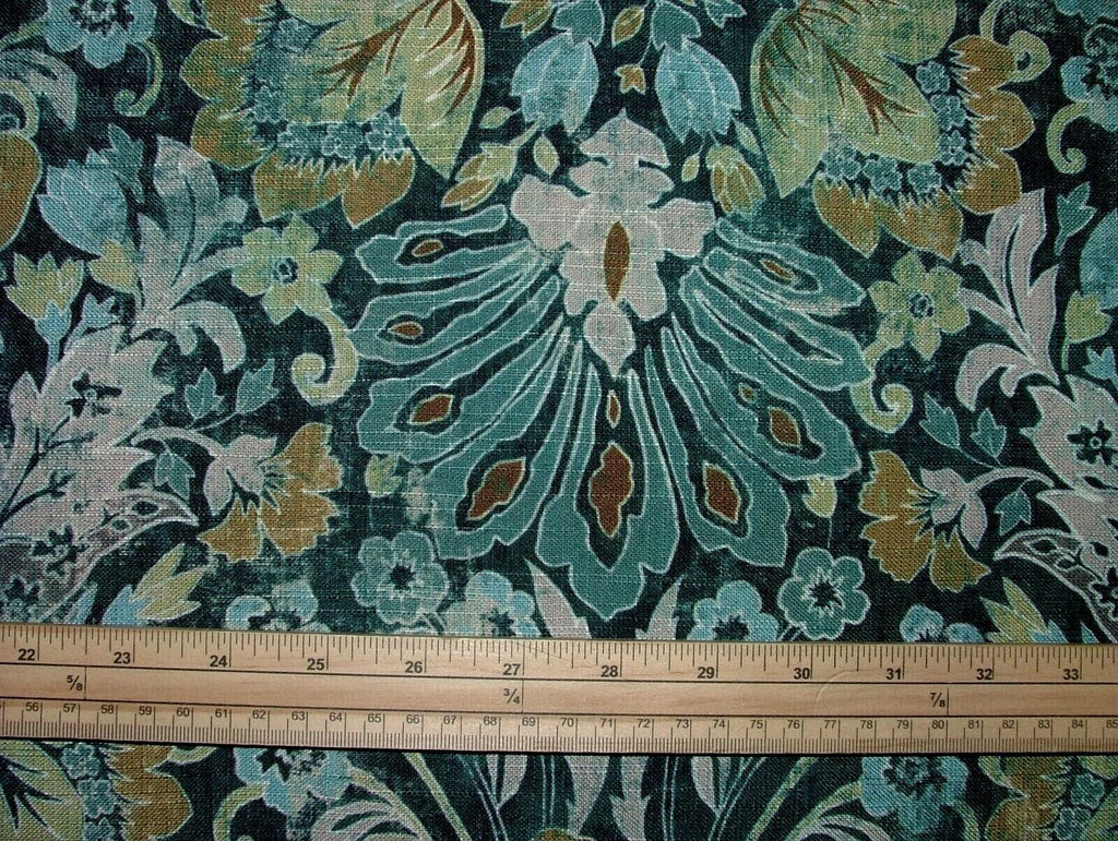 Cromford Teal Digitally Printed Fabric Curtain Upholstery Cushion Headboards