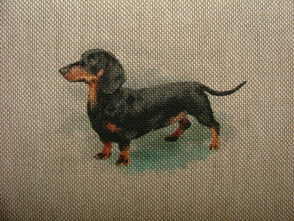 Sausage Dog Dachshund Cotton Rich Linen Fabric Curtain Cushion Upholstery Blinds