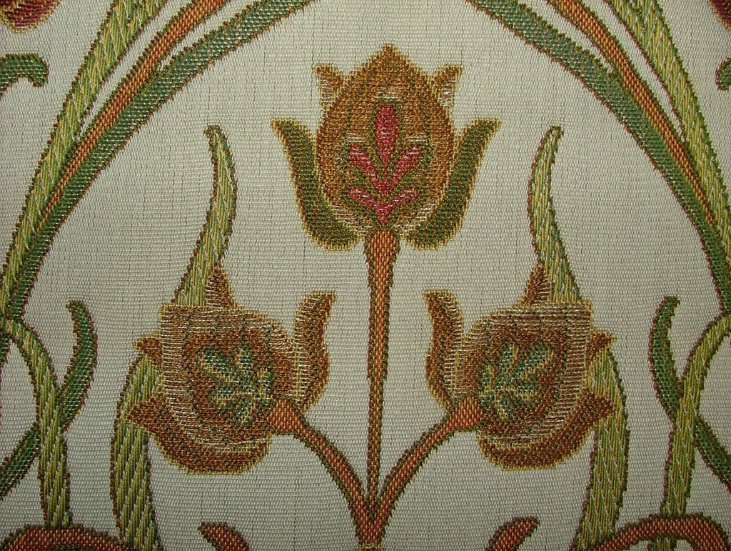 Art Nouveau Pugin Red Woven Jacquard Curtain Upholstery Cushion Blind Fabric