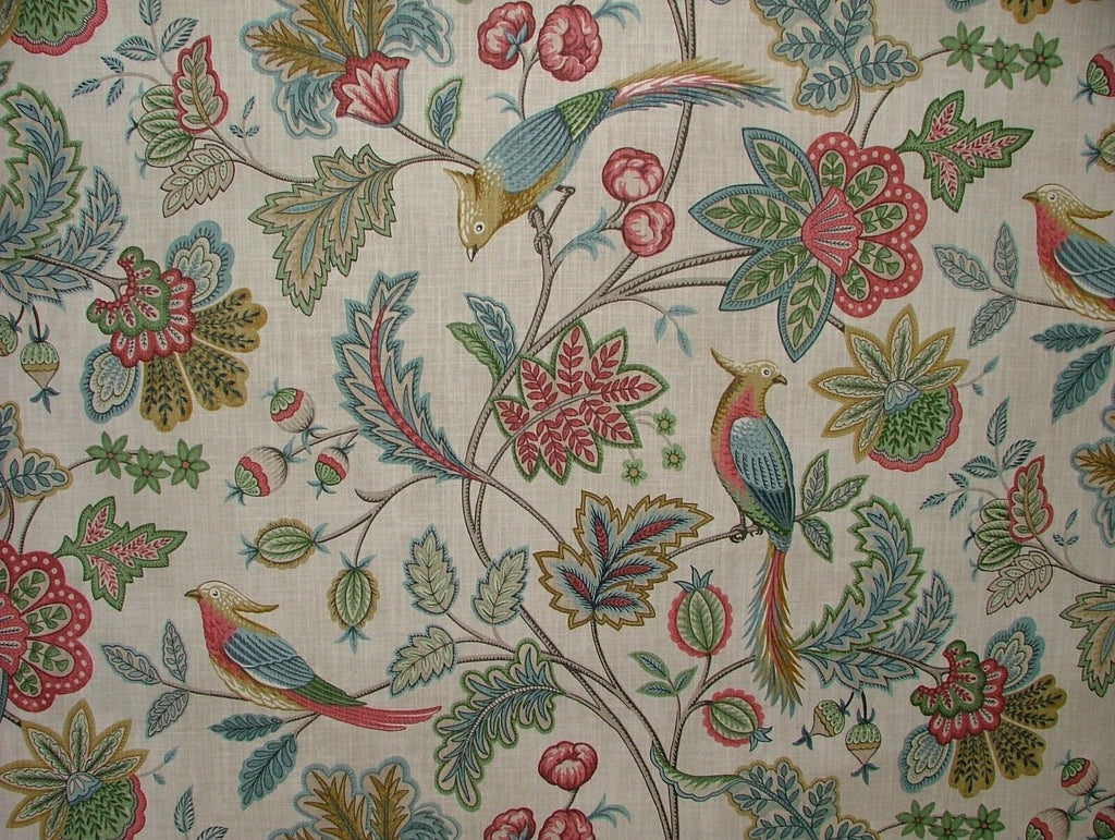 Chanterelle Chintz Ornate Bird Floral Cotton Curtain Upholstery Cushion Fabric