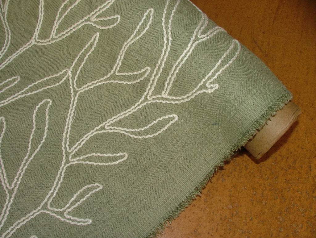 1 Metre iLiv Twig Sage Embroidered Fabric Curtain Blind Upholstery Cushion3