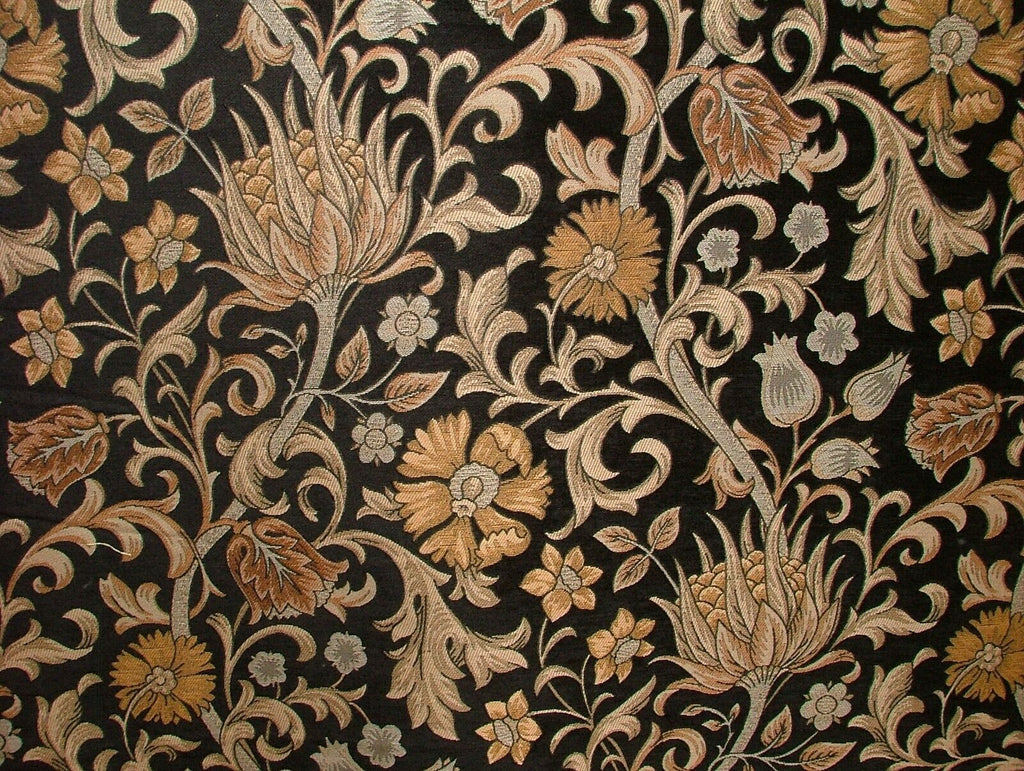 Scottish Thistle Black Chenille Fabric Curtain Cushion Upholstery Throws Blinds