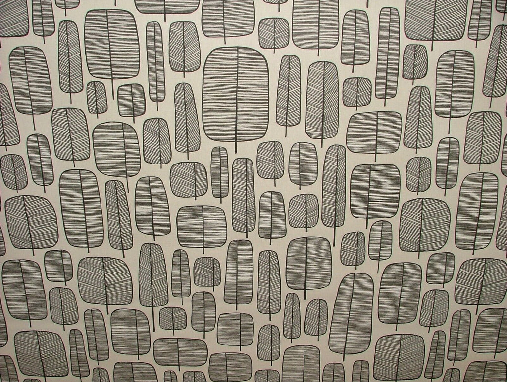 MissPrint Little Trees Monochrome Scandi Curtain Upholstery Cushion Fabric