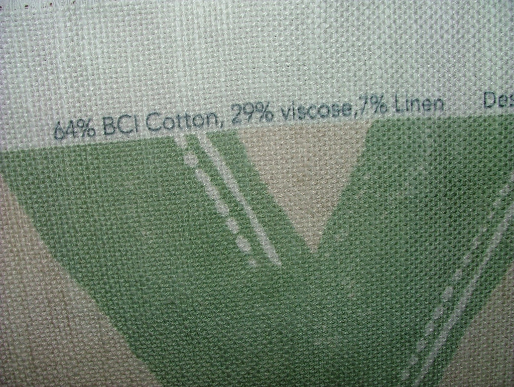 2 Metro Zigana Mare Agrifoglio Misto Lino Zig-Zag Tessuto - Tenda Fodera Cuscino9