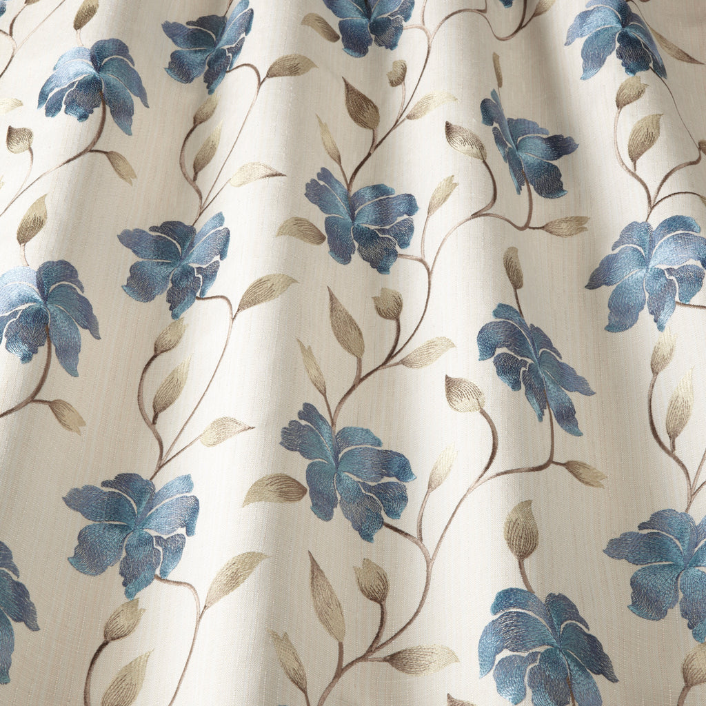 1.3 Metres iLiv Everglade Cobalt Premium Embroidered Fabric Curtain Upholstery1