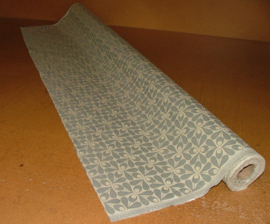10 Metres Orla Kiely Woven Acorn Cup Blue Jacquard Curtain Upholstery Fabric2