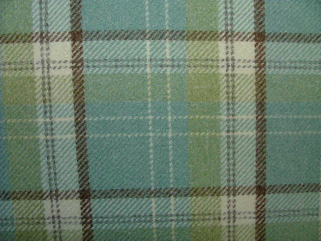 8 Metres Cornflower Blue Wool Effect Thick Tartan Upholstery Curtain Fabric