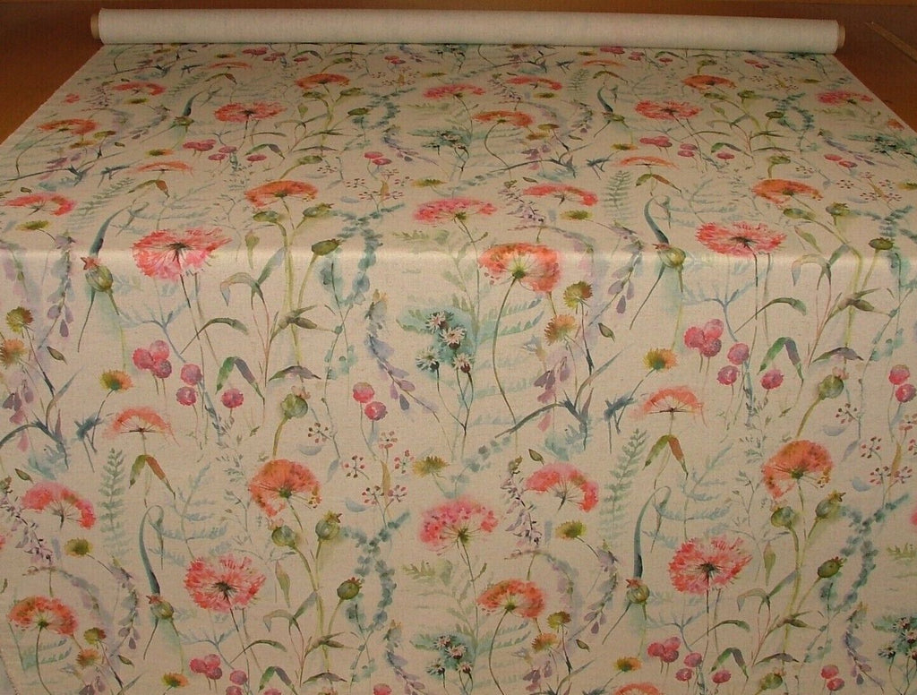 Country Journal Linen And Cotton Blend Floral Fabric Curtain Cushion Upholstery