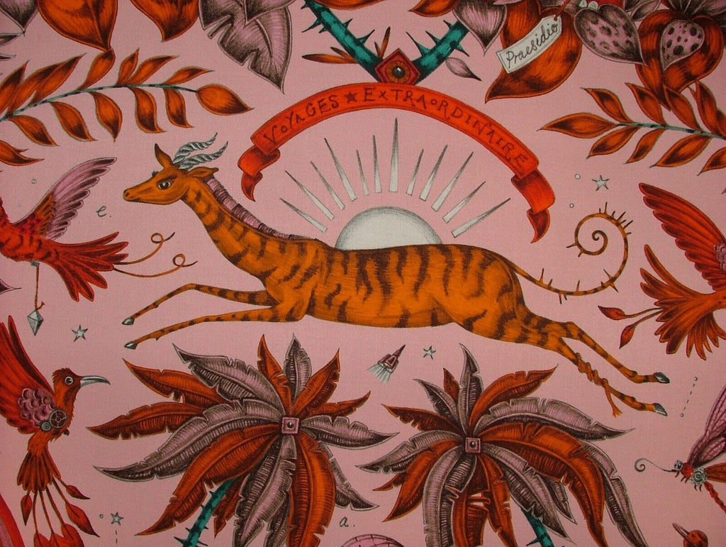 Emma J Shipley Fabric Zambezi Blush Cotton Curtain Upholstery Cushion  Fabric