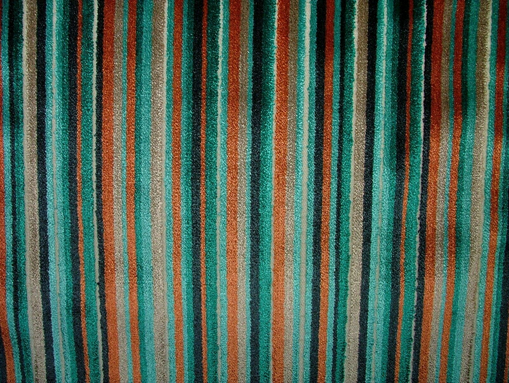 2 Metres iLiv Fiji Lagoon Stripe Velvet Fabric Curtain Upholstery Cushion Blind