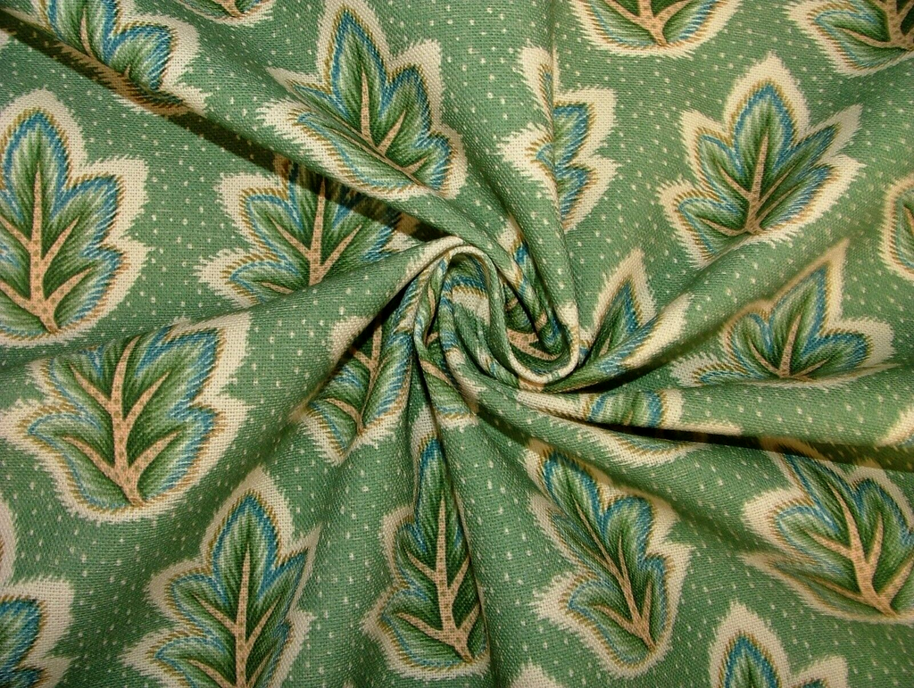 3 Metre iLiv Foshni Leaf Green 100% Cotton Fabric Cushion Curtain Upholstery Use