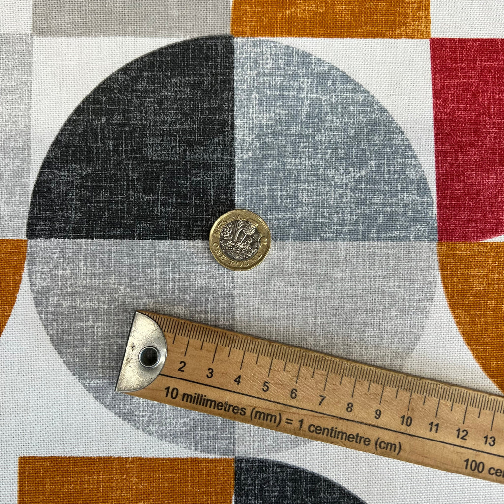 2 Metres iLiv Spiral Scarlet 100% Cotton Fabric Curtain Upholstery Cushion7