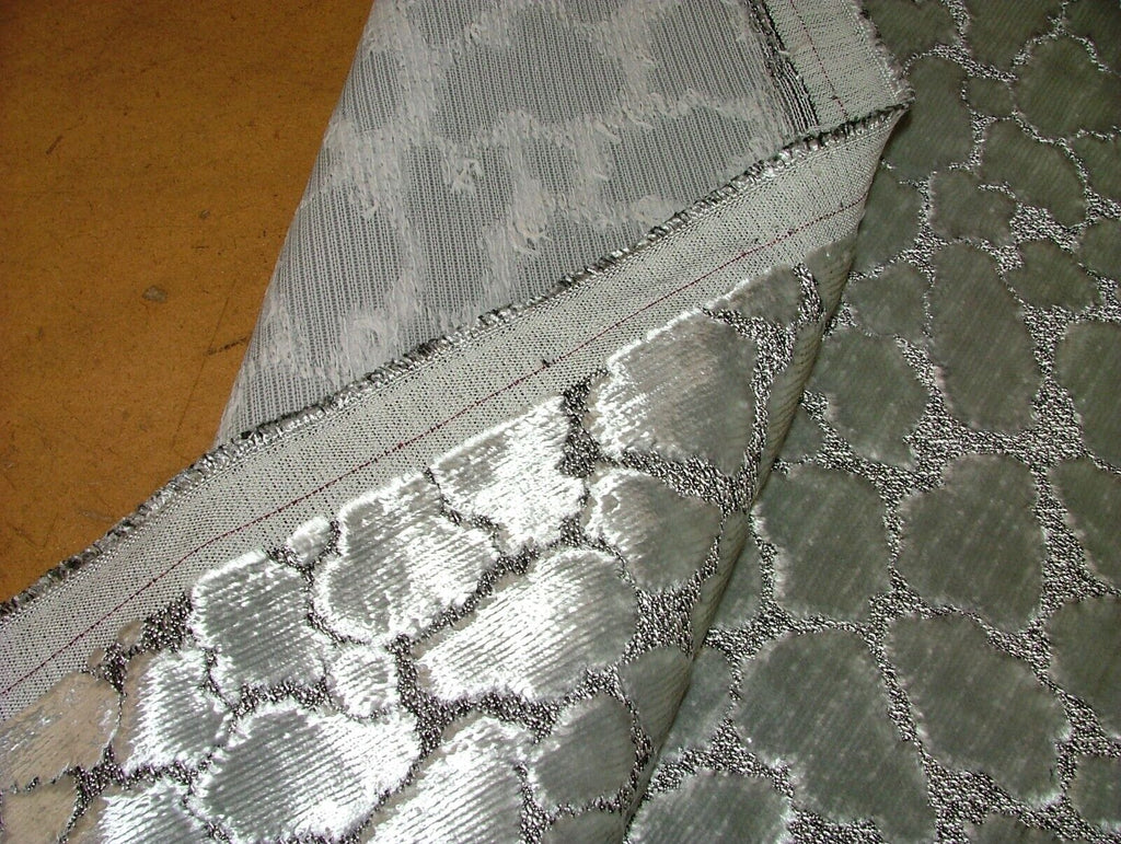 5 Metre Zinc Textiles Ocelot Silver Velvet Fabric Upholstery Cushion RRP £900.00