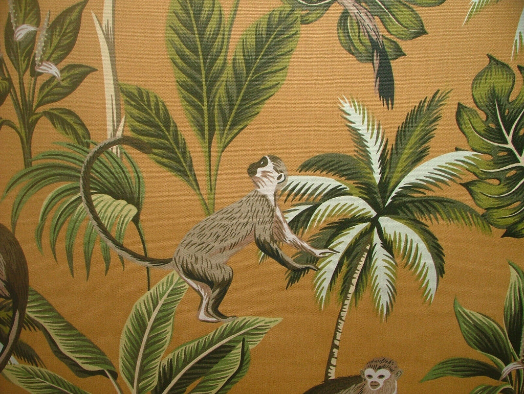 Tropical Monkey Botanical 100% Cotton Curtain Upholstery Cushion Blind Fabric