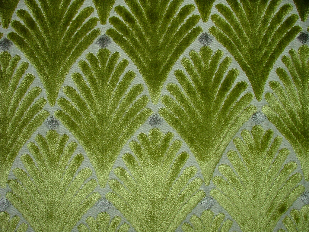 2.4 Metre iLiv Galerie Kiwi Art Deco Velvet Fabric Curtain Upholstery Cushion