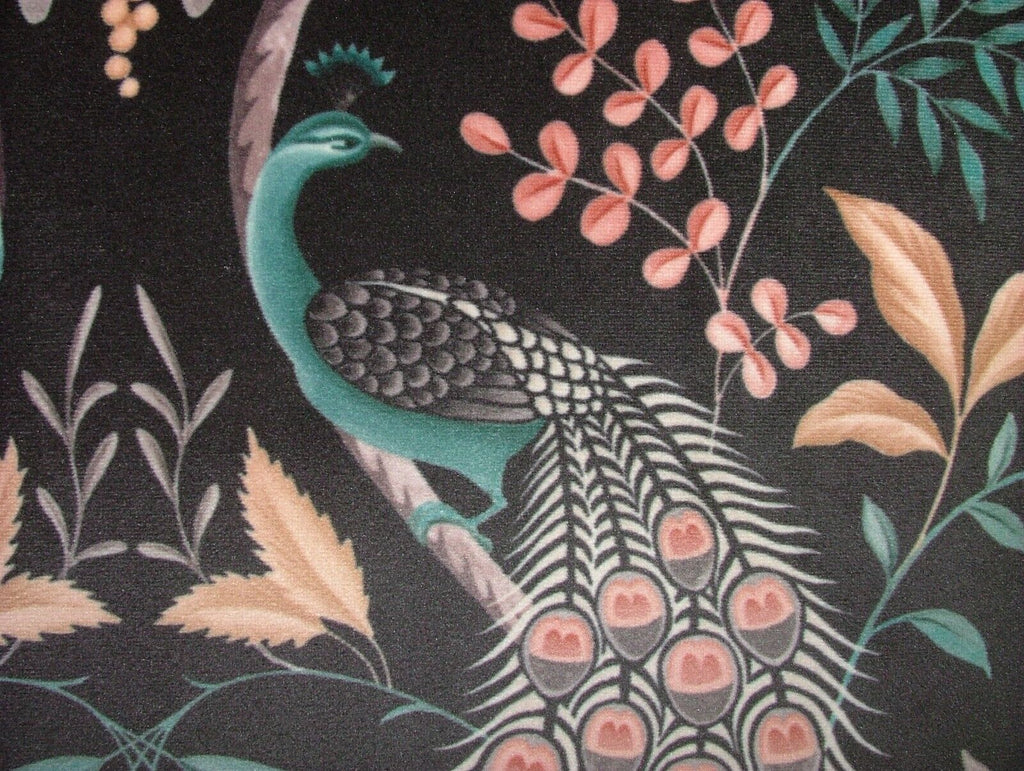 2.7 Metres iLiv Parvani Onyx Peacock Velvet Fabric Cushion Curtain Upholstery