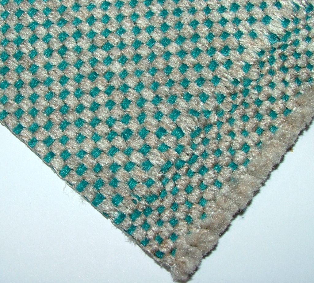 1 Metre Fryetts Teal Flame Retardant Chenille Fabric Cushion And Upholstery Use2