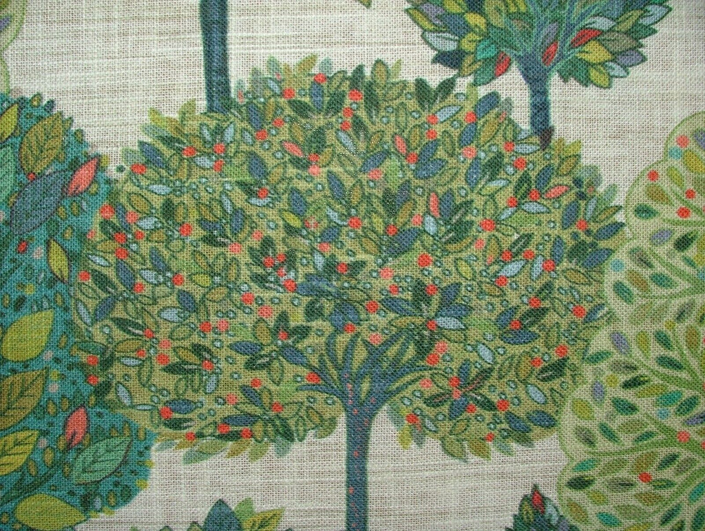 Foliage Fall Trees Carnival Linen Blend Curtain Upholstery Cushion Blind Fabric