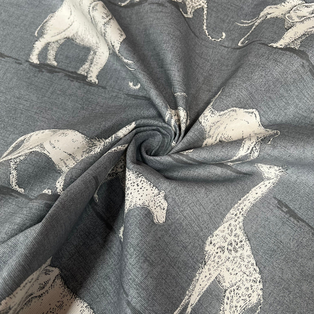 2.3m iLiv Prairie Animals Lead Grey Cotton Fabric Cushion Curtain Upholstery