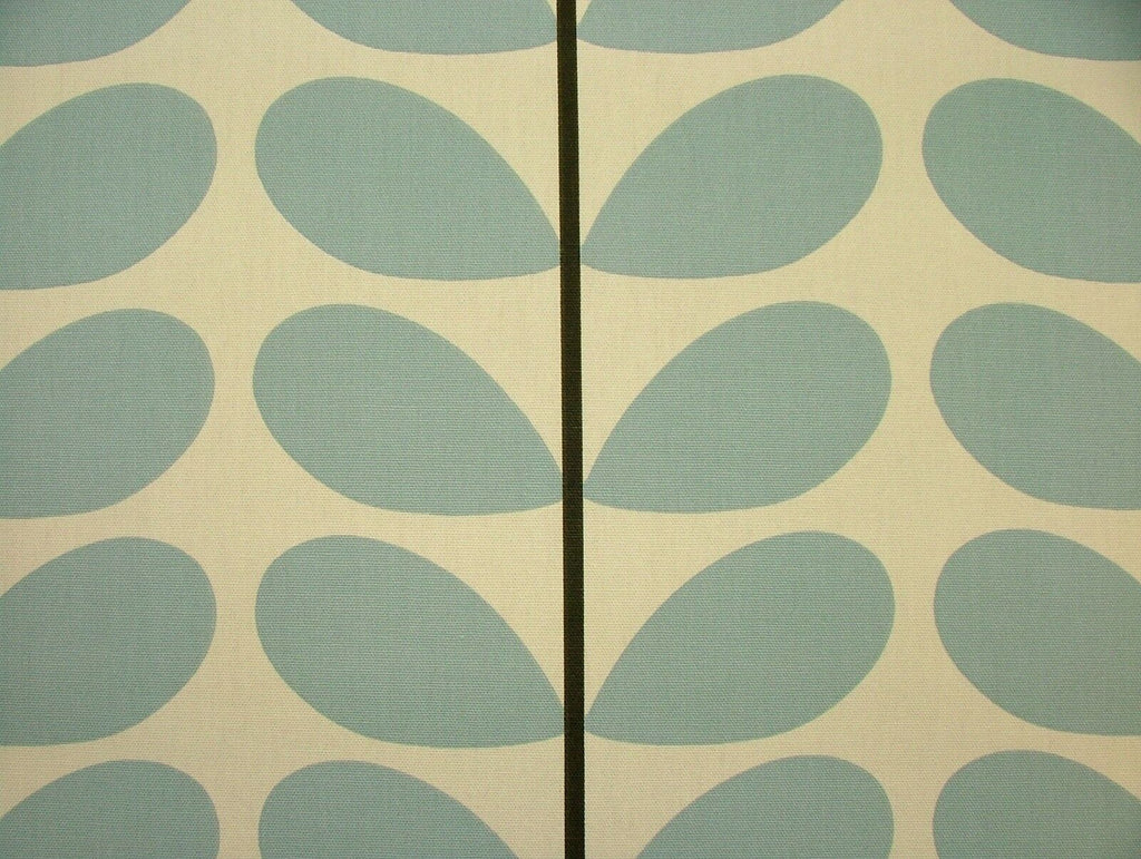 Designer Orla Kiely Two Colour Stem Powder Blue Cotton Curtain Upholstery Fabric