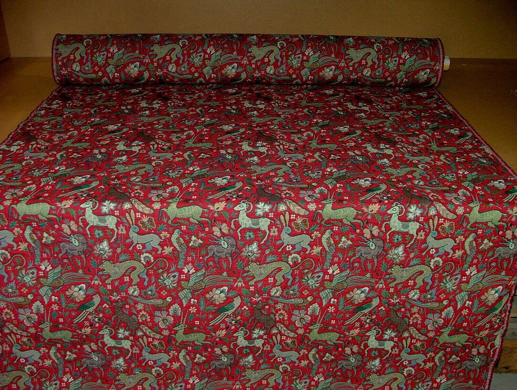 Tudor Forest Tapestry Vintage Fabric - Curtain Upholstery Cushions Table Runner