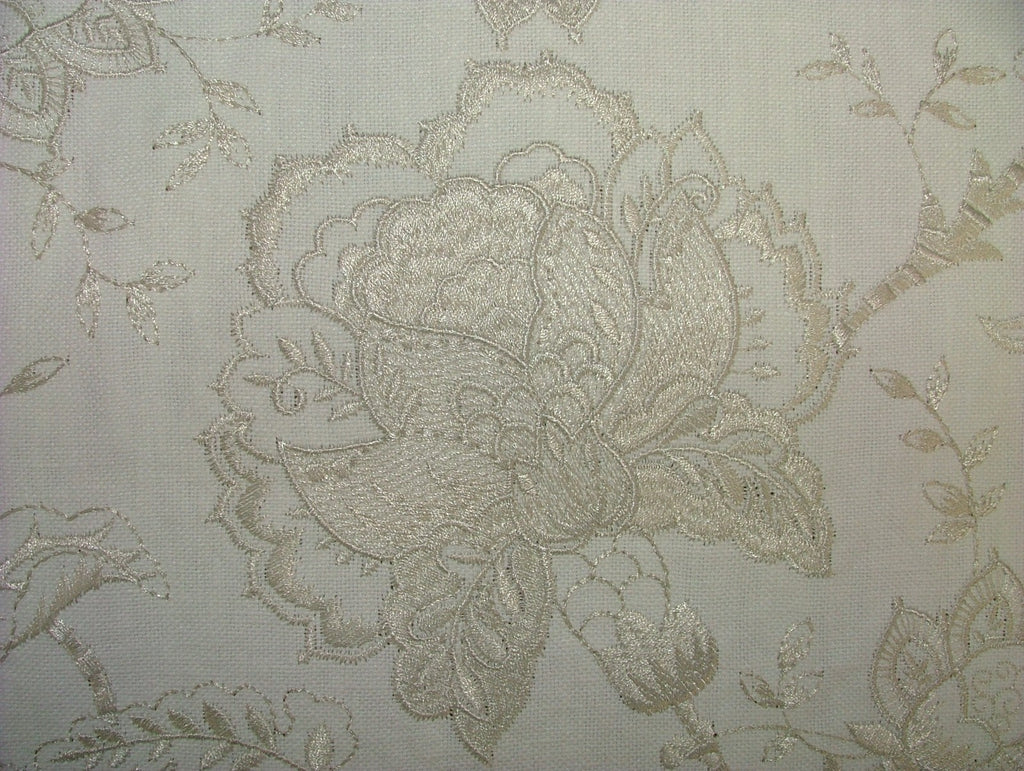 Sandringham Embroidered Curtain Fabric Natural Upholstery  Cushion 23 Metres8